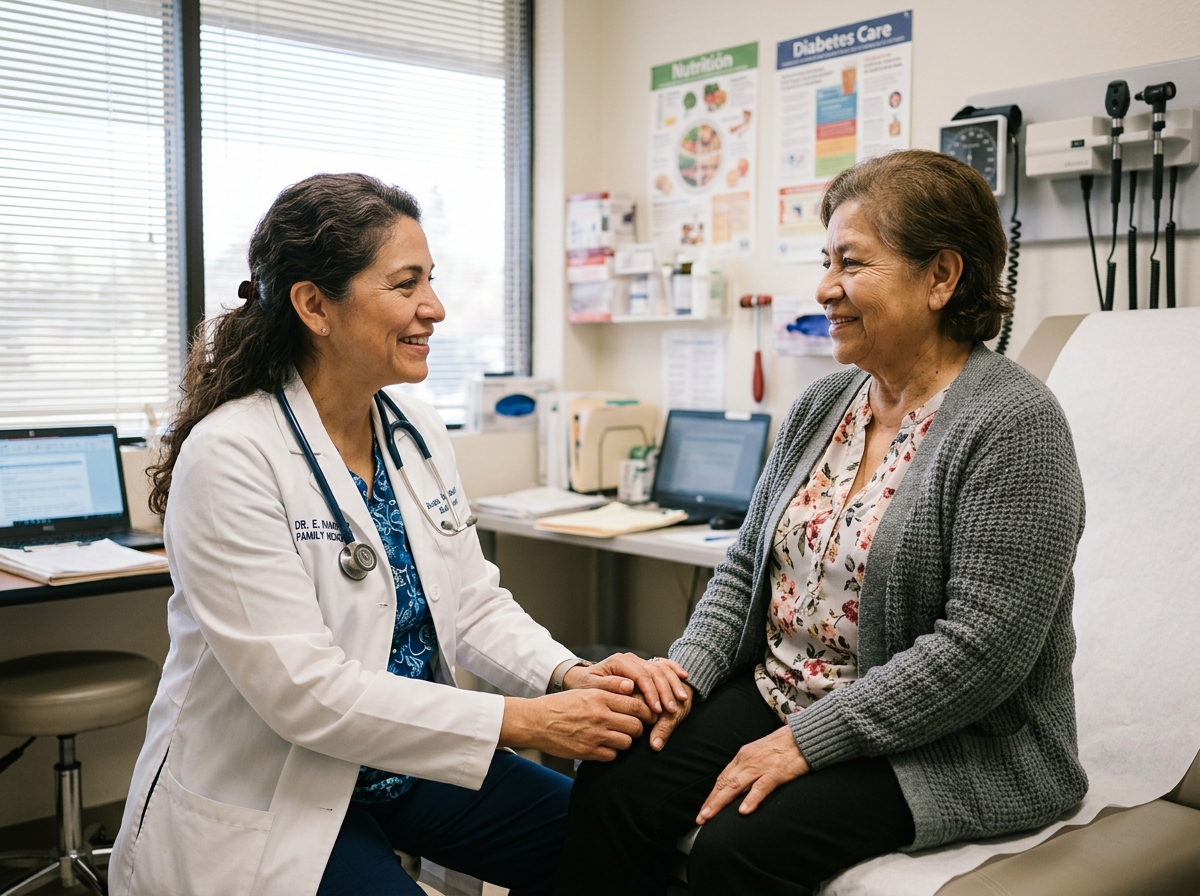 Doctor or certified health counselor at community health clinic